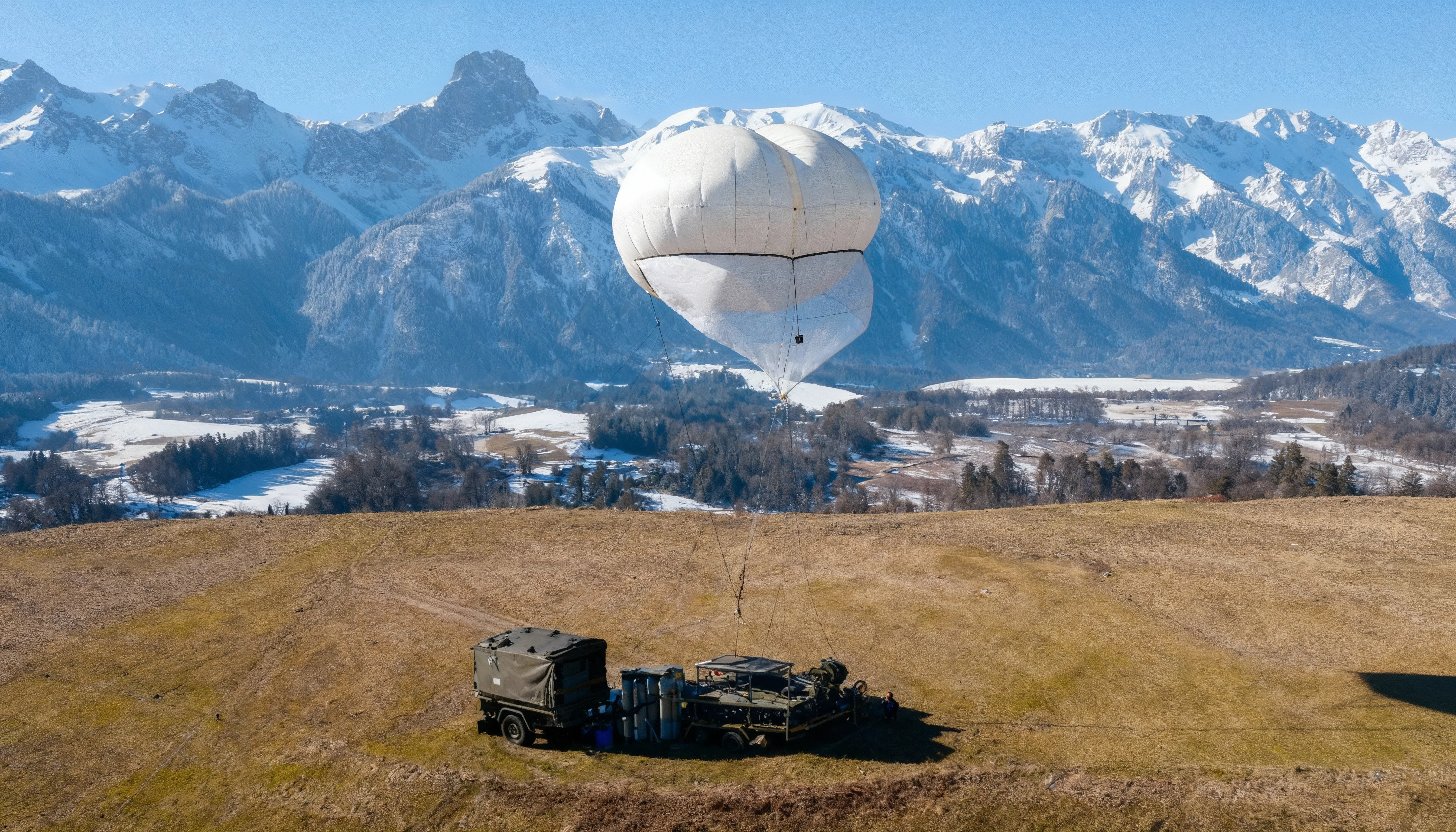 Sistema aerostático AEROFACTOR desplegado con estación terrestre de control